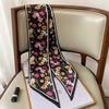 Design Print Skinny Scarf Plaid Horse Hairband Scarves Women Narrow Silk Scarfs Bag Ribbons Luxury  Wrist Towel Foulard