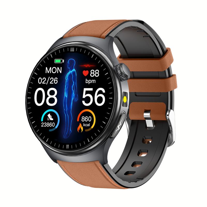 Men TK27 Smart Watch AMOLED ECG Health Monitoring Outdoors Flashlight Bluetooth Calling Sports Fitness Tracker Smartwatch