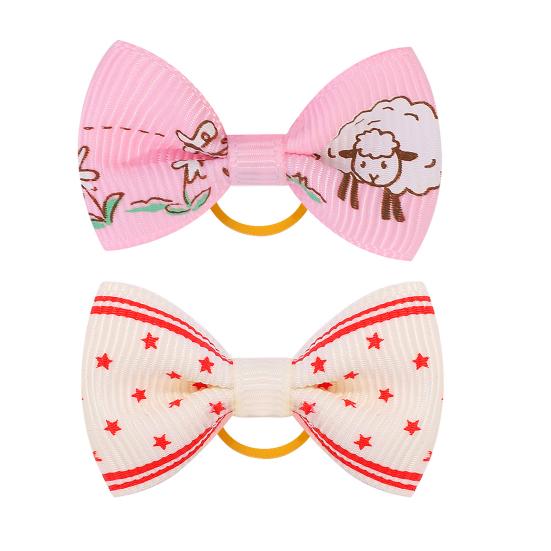 Pet Small Hair Bows with Rubber Bands Handmade Hair Bowknot Pet Accessories for Dog Puppy And Cat Grooming Supplies