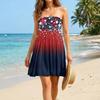 Women's Strapless Casual Dress Sleeveless Star Print Tube Top Design Comfortable Fit for Summer and Holidays