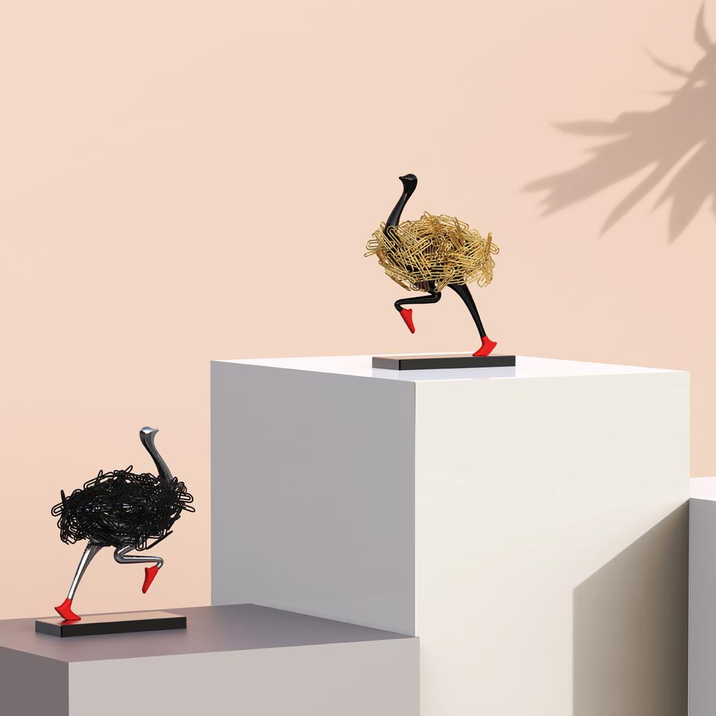 Ostrich Magnetic Cute Home Decor Holder Paper Clip Storage Box Rack Ornament Office Gift Home Decoration Accessories Home Decor