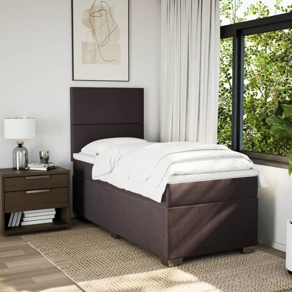 Vidaxl Continental Bed With Mattress, Brown, Fabric, 90X190 Cm