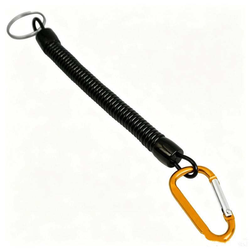 Carabiner Anti Lost Rope Spring Take Up Cord Metal Buckle For Fishing Gear Climbing Fishing Gadgets