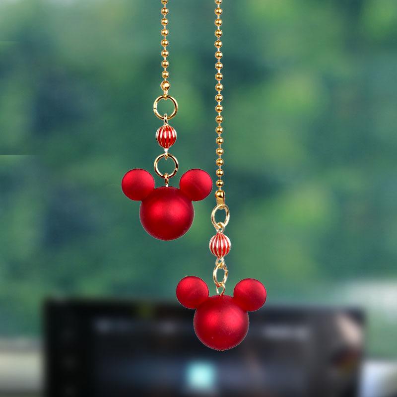 New Year Zodiac Mickey Rearview Mirror Pendant - Cute Cartoon Design for Safe Journeys