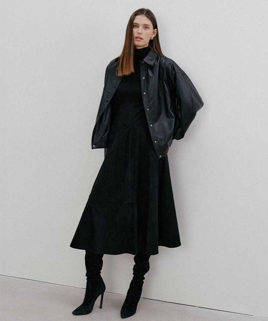 Baniseunyuyog Fw Phoebe Faux Suede Skirt Black