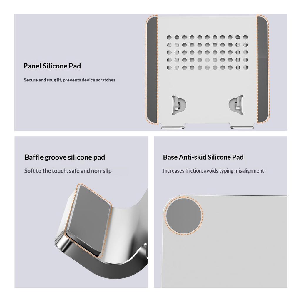 0031 Adjustable Height Angle Laptop Stand Desktop Cooling Metal Support for Notebook/Tablet, Basic Model