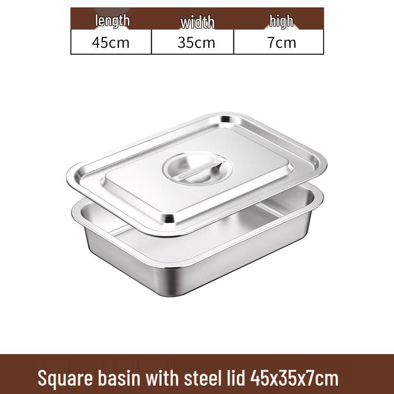 Jing Zhifeng Stainless Steel Rectangular Food Storage Pan with Lids