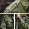 Chaqueta estilo trabajo de color liso con solapa y manga larga para hombre