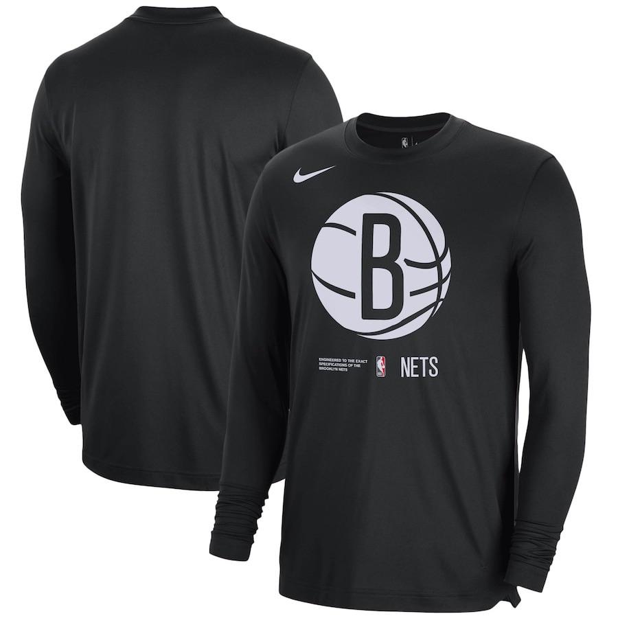 Nike Letter Print Crew Neck Fitted Long Sleeve Basketball Shirt Unisex Tops Black DN8117-010