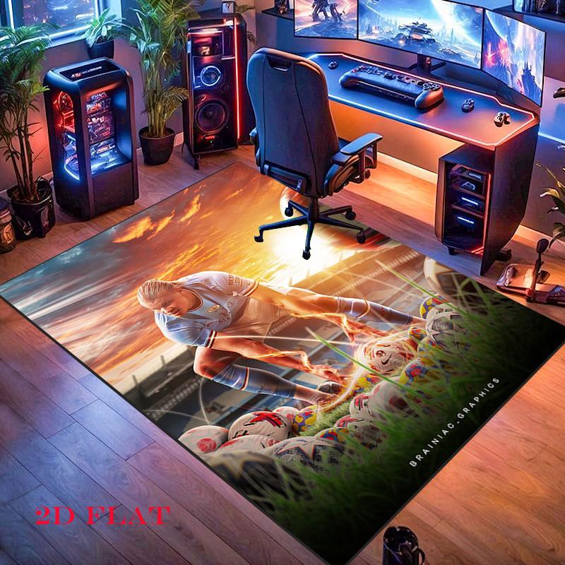 Erling Haaland Force Poster Carpet Rug for Living Room Bedroom Home Sofa Decoration,Kids play Nonslip Floor Mat