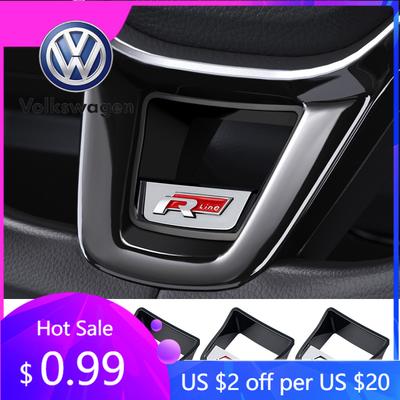 2026 Hot For Volkswagen VW Senior R Rline Logo Car Steering Wheel Trim ABS Plating Stickers Accessories For Volkswagen GTI Polo 