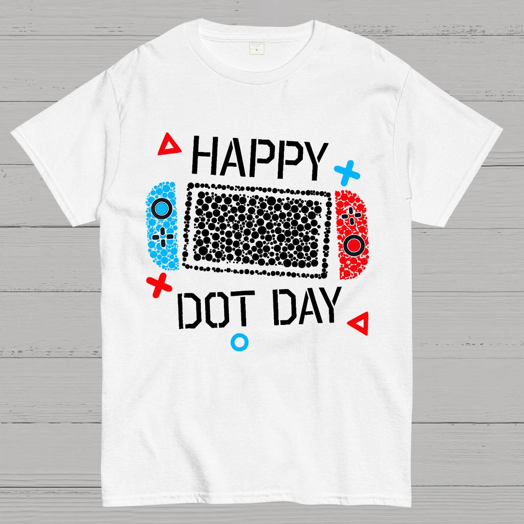 Happy International Dot Day Game Controller Cotton Summer Casual Cool Loose T-Shirt
