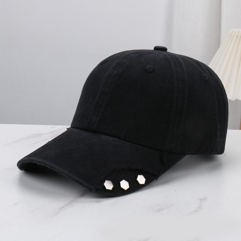 New Korean Retro Punk Rivet Versatile Fashionable Baseball Cap Spring Summer Adult Outdoor Leisure Sun Protection Duckbill Caps