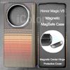 Magnetiskt MagSafe-fodral för Honor Magic V5 Kevlar Aramid Kolfiberöverdrag Ultratunt Lättviktigt Smalt Pansar Skyddande Fodral