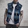2579 * Foreign trade men's vest casual tooling hole locomotive men's sleeveless top cross-border