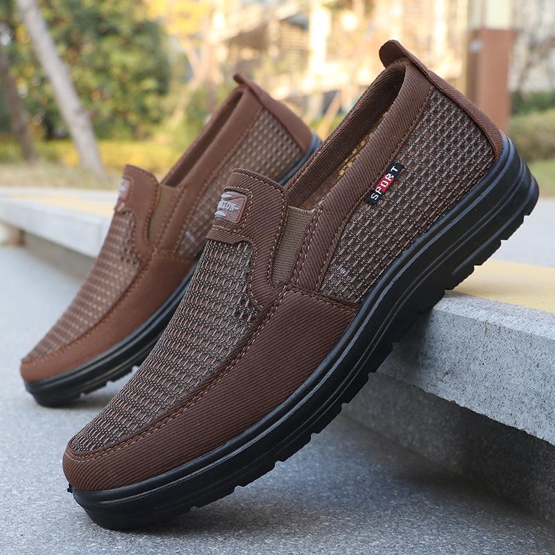 Summer Mesh Shoes Large Size Men's New Men's Cloth Shoes Breathable Casual Polyurethane Cloth Shoes