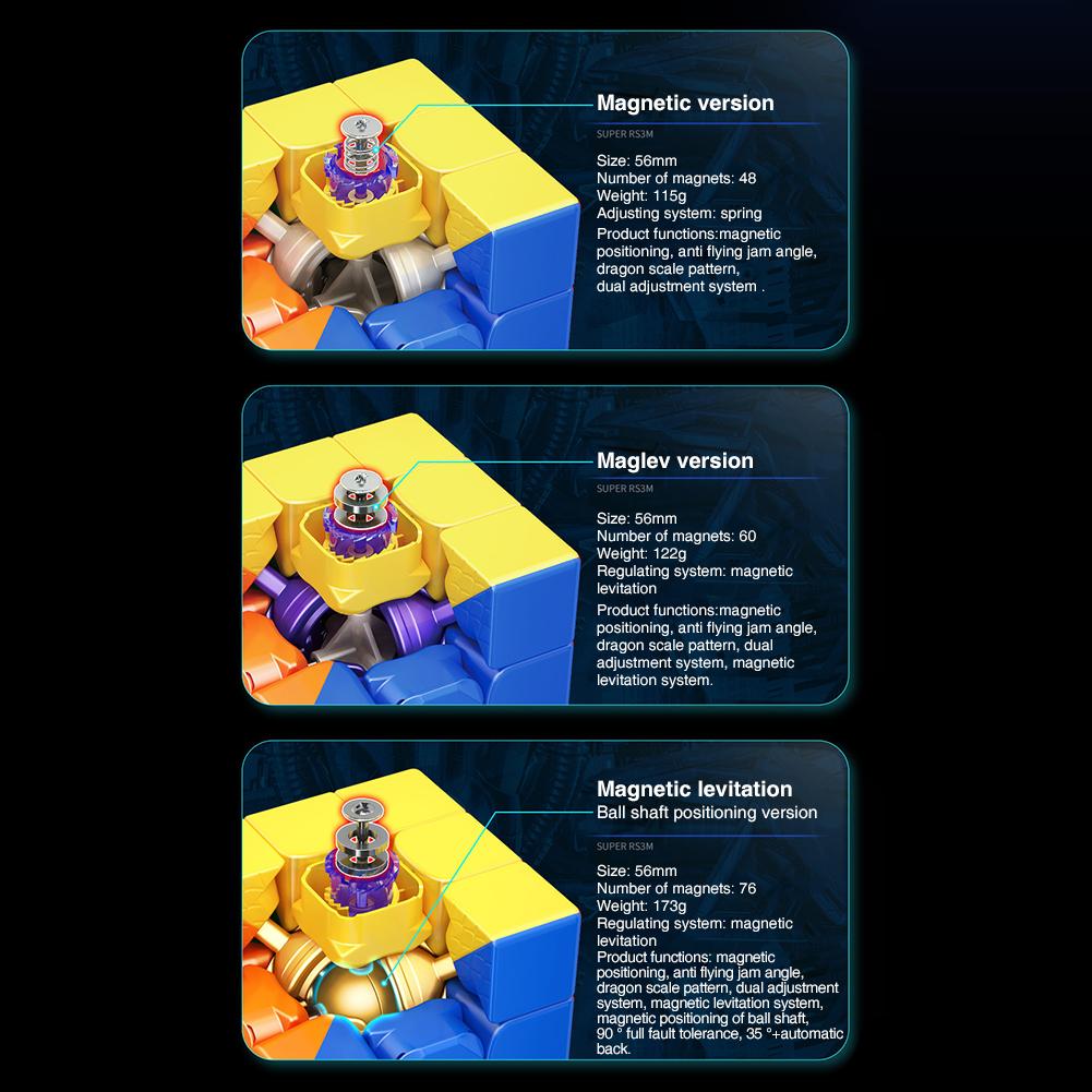 Moyu Super Rs3m 3x3 Magic Cube Magnetic Levitation Ball Shaft Positioning Magnetic Speed Cube Puzzle Toy For Competition