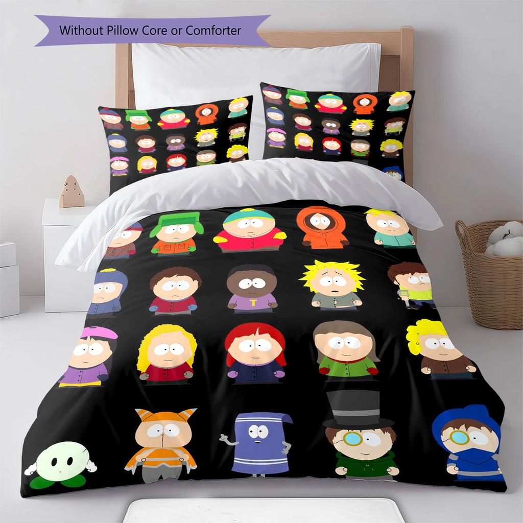 South Park Art Pattern Bedding Home Decoration Birthday Gift ( 1 duvet cover + 2 pillowcase, without core),fan merchandise.
