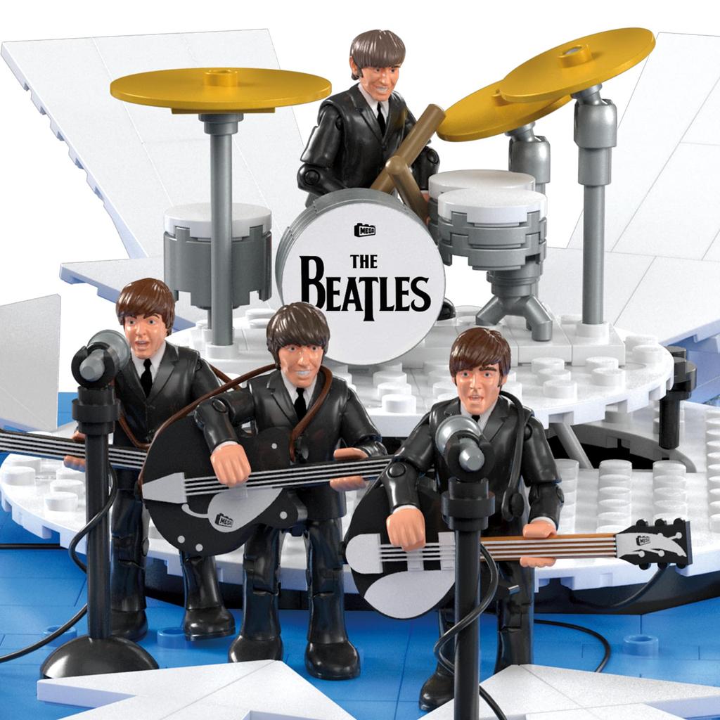 Mega The Beatles Collectible Building Toy, 681 Piece, with 4 Poseable Band Member Figures and LED Lights, Collectible Build & Display Set