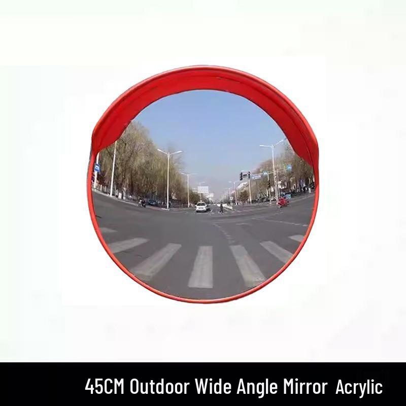 Wide-Angle Road Corner Traffic Mirror - Large Round Convex Reflective Mirror for Intersections