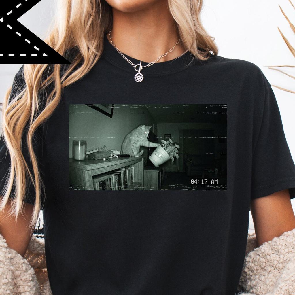 Suspect Cat Pet Cam Meme Shirt, Comfort Colors® Edgy Meme T Shirt, ADHD Sensory Humor Tee, Funny Cat Face Shirt