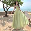 Holiday style suspender dress women's 2026 spring new chiffon tube top long dress temperament skirt