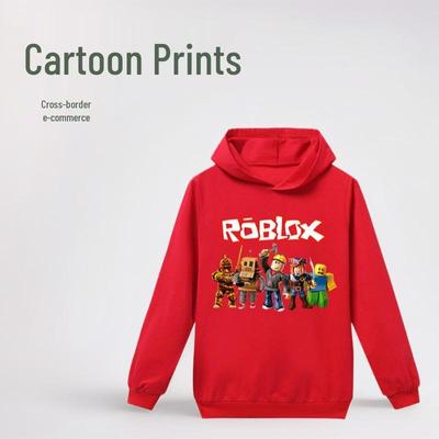 Roblox Cartoon Print Kids' Short Sleeve Hoodie Sweatshirt
