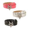 Edgy Double Row Clasp Belt with Heart Star Rhinestones Punk Design PU Leather Waistband Waist Girdle for Women Girl