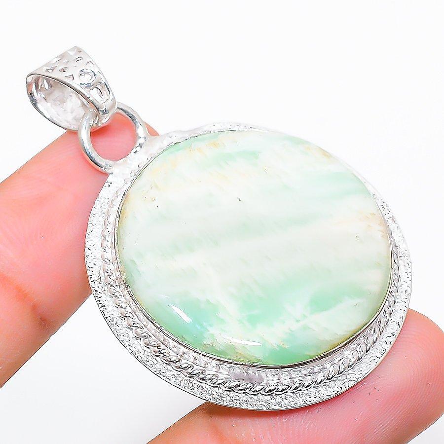

Amazonite Gemstone Handmade Ethnic Jewelry Pendant 1.97 SR-3260