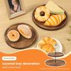 Creative European dessert rack, forest style double-layer cake tray, wooden dessert table decorative tray, cake dessert rack.zwq