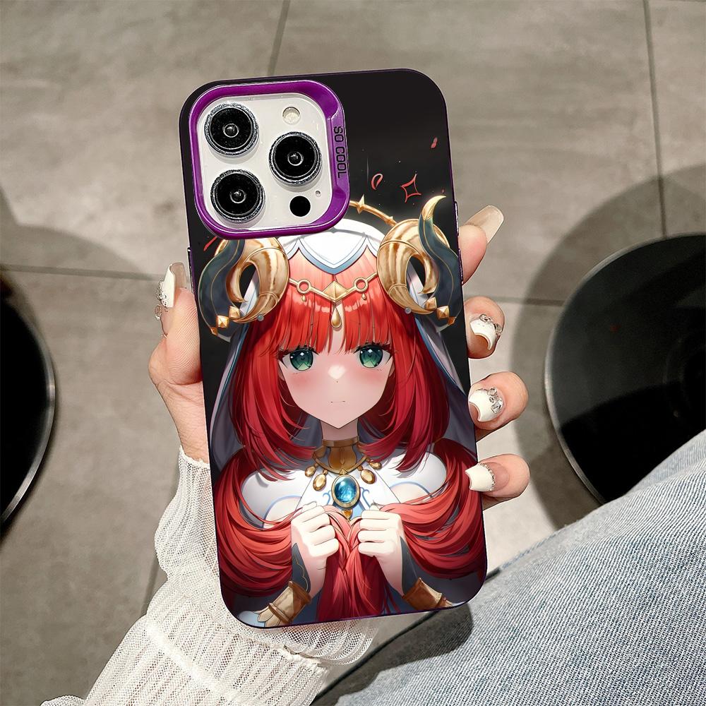 Spiel GI Nilou Lila Transluzente Handyhülle für iPhone 17 16 15 14 13 12 11 X XR XS 8 7 Air Pro Max Plus Bunte Hülle