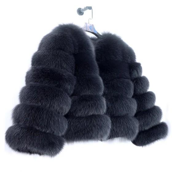 Kurzer Wintermantel aus Kunstfuchs für Damen - Europäischer & Amerikanischer Stil, Langärmelig