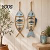 Anti Deformation Window Decoration Wooden Fish Wall Hanging Pendant With/Without LED Light, Nautical Decor, Coastal Theme Fishbone Wear Resistant