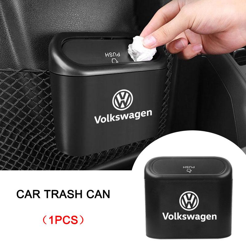 Car Vehicle Case Storage Box Black ABS Square Pressing Trash Can For Volkswagen B5 B6 B7 T4 T5 Golf 4 5 6 7 Polo Passat Tiguan Jetta Gol