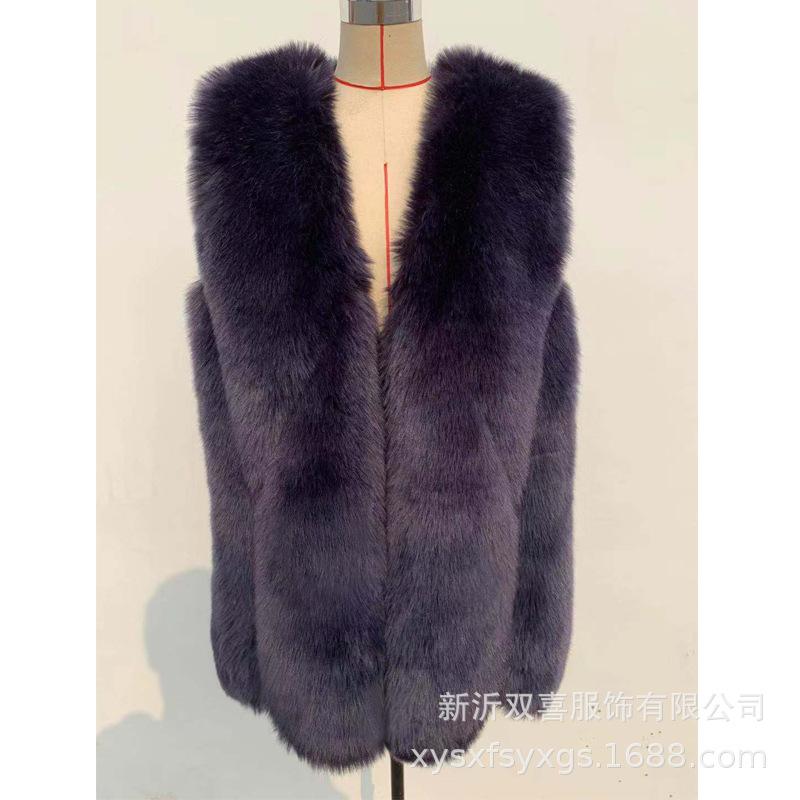 Haining fur winter new warm fur vest women's medium and long Korean version slim-fitting imitation fox fur coat