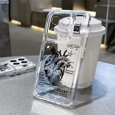 Xiaomi 14T 13T Pro Redmi Poco X6 Pro M6 X5 vāciņš Shell Shell Note 14 Pro 13 12 11 Sirds raksta mīksts silikona triecienizturīgs, caurspīdīgs, plāns tālruņa vāciņš