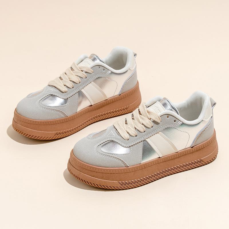 2025 Autumn New Ins Korean Version of Little White Shoes Student Fashion Platform Women's Shoes Versatile Casual Sports Shoes DX997