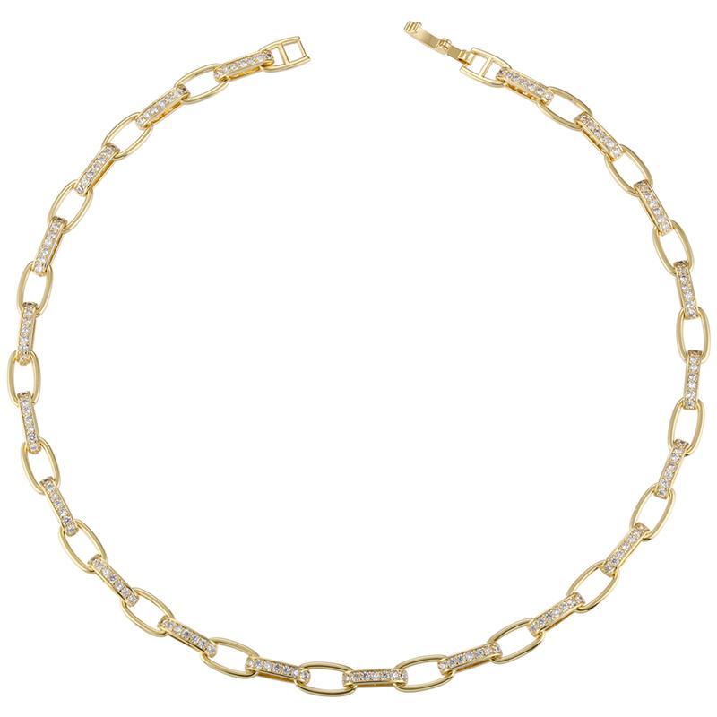 

ZHUKOU simple link shape necklaces for women Trendy 2023 new in necklace women fashion choker Jewelry wholesale VL280