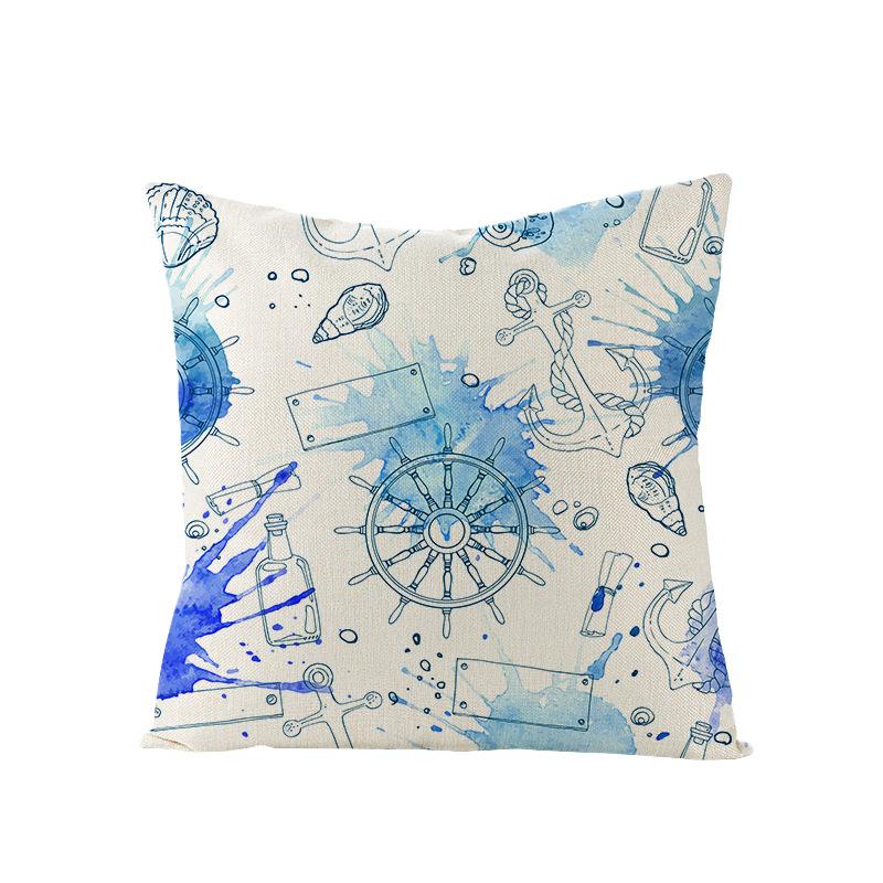 Home Marine Life Polyester Printed Pillow Case Combination Car Pillow Cushion Cover