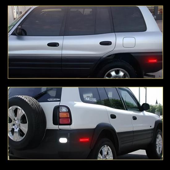 For 1996-00 Toyota RAV4 Red Rear Bumper LED Side Marker Lights Left Right 2X EOA