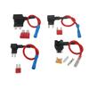 12V MINI SMALL MEDIUM Size Car Fuse Holder Add-a-circuit TAP Adapter with 10A Micro Mini Standard ATM Blade Fuse Fuses4