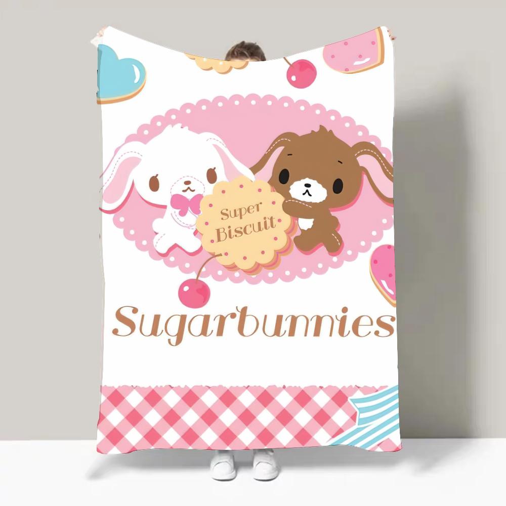Cartoon S-Sugarbunnies Cute Rabbit Blanket Design Lightweight For Dorms, Naps, Living Room, Office,Sofa,All-Season
