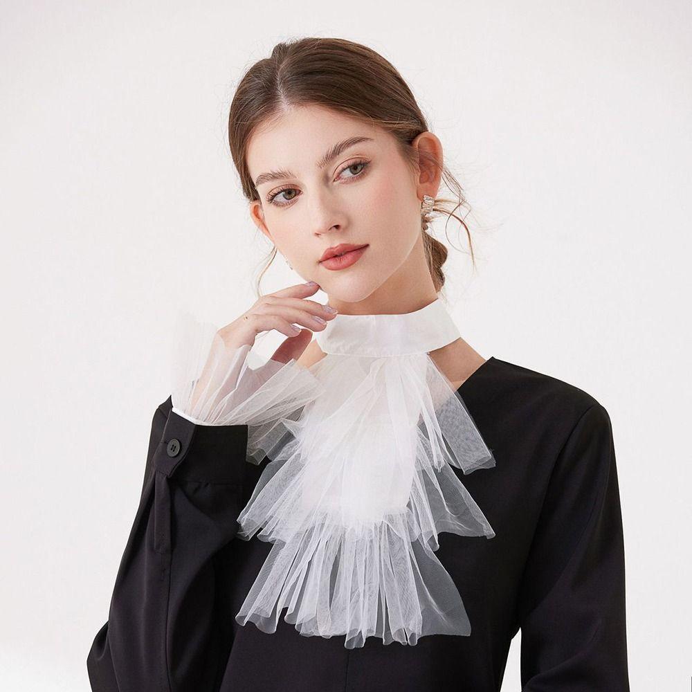 Elegant Elizabethan Neck Ruff Vintage Ruffled Collar Renaissance Collar Theatrical Performances