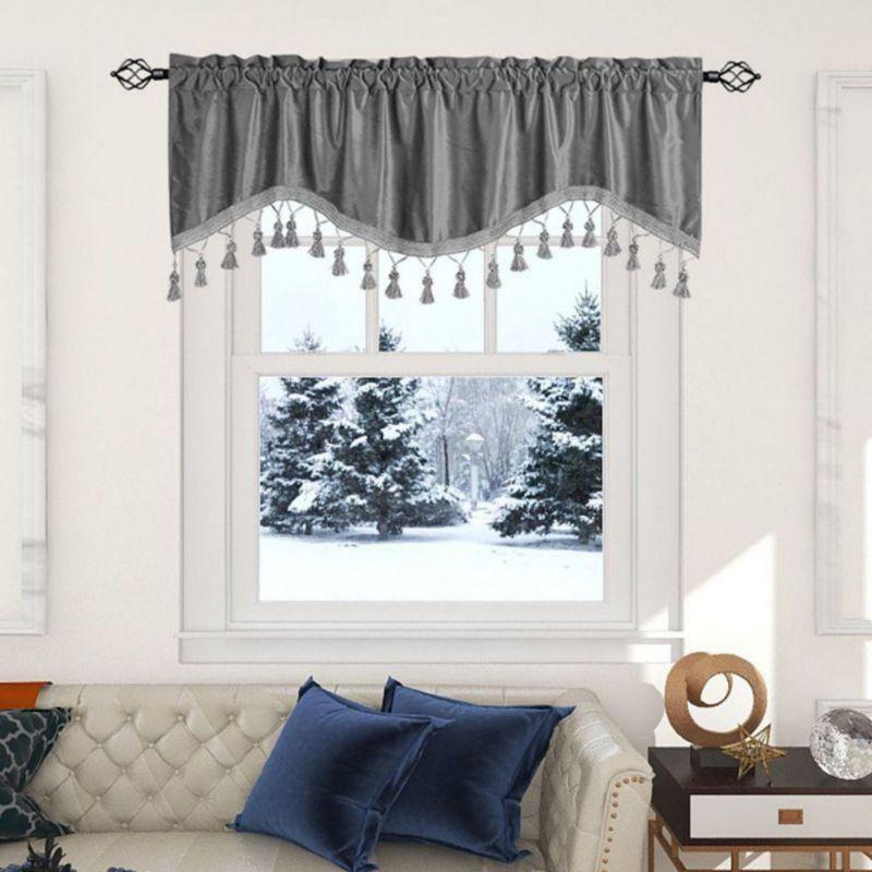 Samt-Kurzvorhänge mit Quastenbesatz Dekorative Vorhänge