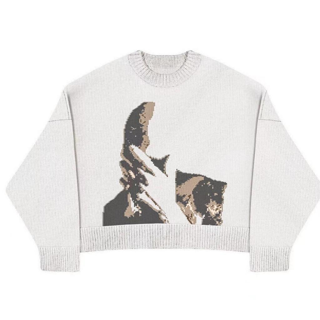 DRIPX Maglione Pullover Retro Autunno Inverno Moda Manica Lunga Fantasia Stelle Maglione Y2K Casual Maglione Lavorato a Maglia Harajuku Unisex
