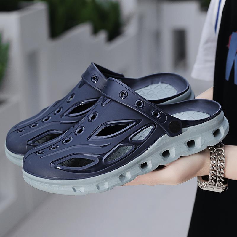 Foreign Trade Summer Home Wear Casual Simple Hole Shoes Non-slip Wear-resistant Thick-soled Slippers Seaside Beach Shoes