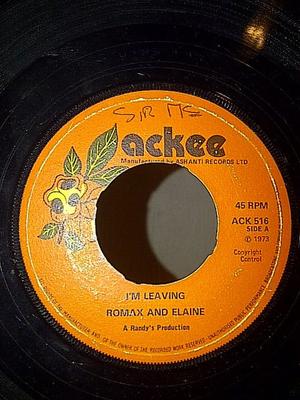 7inch Record ROMAX  ELAINE  SOUL SYNDICATES  Im Leaving  Im Leaving Version ACK516 Ackee 1973 UK Reggae Ska  Dub Used
