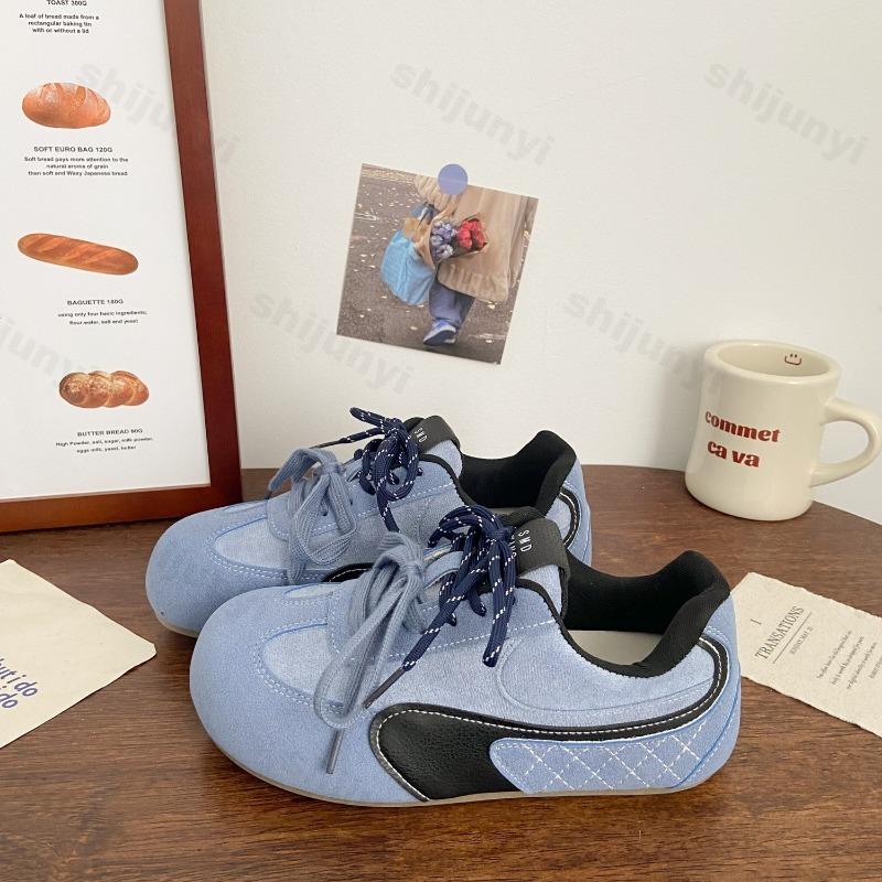 Fashion Women's Shoes Sneakers 2025 Spring Autumn Anti Slip Flats Comfortable Outdoor Sports Shoes Ballet Style Lace Up Trend Shoes