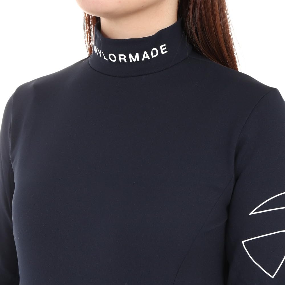 TaylorMade Club TM Brushed L/S Mock Shirt, Navy, Size L, Women's, 2023FW, TL171