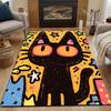 Mehrere Größen Cartoon schwarze Katze mit Sternen Teppich für Wohnzimmer Schlafzimmer Sofa Heimdekoration Rus Rutschfeste Fußmatte Luxuriöses Geschenk